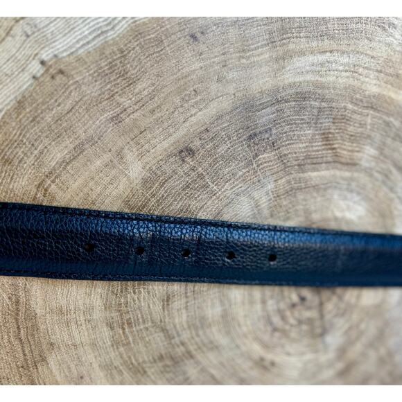 Martin Dingman Luxury Black Leather Men's Belt With Silver Accents size 95/38 - Picture 6 of 10